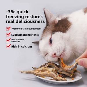 ขนมแมวอบแห้งแบบแช่แข็ง  ปลาชิแช่แข็งแบบอบแห้ง ขายส่งขนมสัตว์เลี้ยงแบบอบแห้ง ขนมสุนัข อาหารสุนัข ปลาคาเปลนอบแห้งแบบแช่แข็ง - Product Image 2