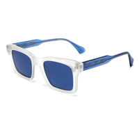 Lunettes de soleil polarisées haut de gamme en métal et acétate, petit rectangle, protection UV, unisexe, pour la conduite quotidienne, logo personnalisé