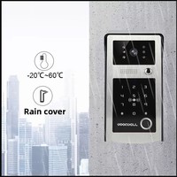 Interphone vidéo à empreinte digitale, alimentation secteur, écran haute définition 1200p, étanche, pour villa et usage domestique, avec mot de passe