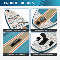 Planche de paddle gonflable à logo personnalisé, large plateforme, avec technologie Drop Stitch, idéale pour les débutants