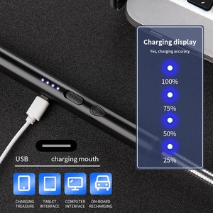 Accendino per barbecue a rotazione libera antivento a 360 gradi all'ingrosso accendino ad arco elettrico ricaricabile USB per cucina a candela - Product Image 3
