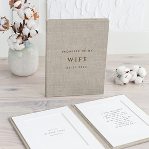 Carnets de Vœux de Mariage Personnalisés en Tissu de Lin – Couverture Rigide – Livrets de Vœux pour Lui et Elle - Product Image 5