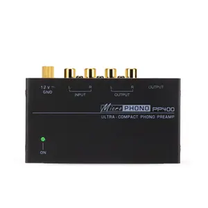 Preamplificatore Phono COKYIS Ultra-compatto con RCA 1/4 pollici TRS interfacce Phono Preamp PP400