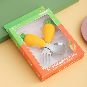 Vajilla para Niños Pequeños, Fácil de Usar, Juego de <span class=keywords><strong>Cubiertos</strong></span> para Niños Pequeños, Libre de BPA, Apto para Lavavajillas - Product Image 2
