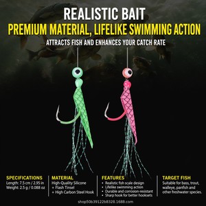 Hameçon lumineux en T pour la pêche en mer, jig en peau <span class=keywords><strong>de</strong></span> calmar, 6 à 9 hameçons, leurre <span class=keywords><strong>de</strong></span> bateau pour eau salée, qui brille dans le noir - Product Image 5