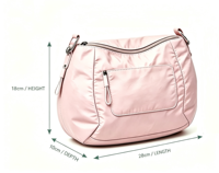 Sac à bandoulière léger vintage en nylon pour femme, multi-poches, résistant à l'eau, avec fermeture éclair, sac hobo quotidien
