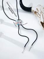 WesternTill Collier Bolo en Alliage de Zinc avec Tête de Taureau, Turquoise et Pendentifs Cheval, Style Rodeo Southwest Argenté pour Femmes Cowgirls