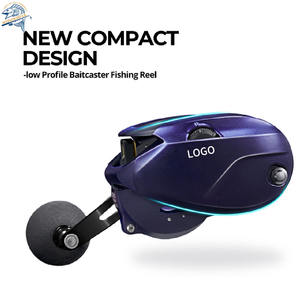 Moulinet de pêche Baitcasting cadre en alliage d'aluminium 38Lbs Max Drag 6.6:1/8.1:1 rapport de vitesse moulinet d'eau douce - Product Image 2