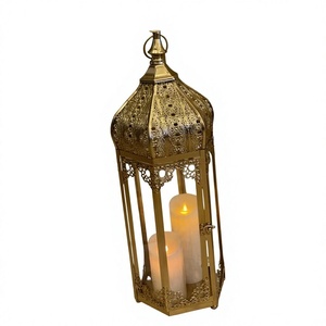 Ramadan Decor Metal <b>Tealight</b> <b>Candle</b> Holder Moroccan Style Luxury Lantern Hanging And Tabletop Display Type Modern Design - Product Image 1