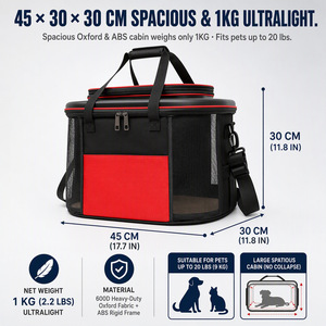 Transportín Plegable Portátil para Mascotas, Bolsa de Viaje con Ruedas para Perros y Gatos, Mochila Transpirable de Malla, Jaula con Ruedas para Mascotas para Viajes al Aire Libre - Product Image 3