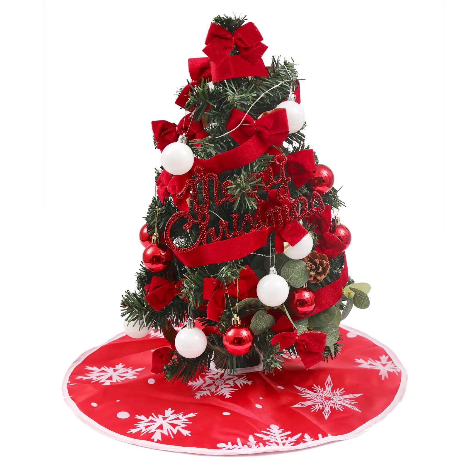 Hiasan pohon Natal atas meja Mini, pohon Natal untuk musim liburan