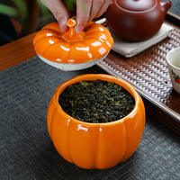LOVFE Mini pot créatif en céramique multi-forme de citrouille pour le thé, la poudre d'assaisonnement, la médecine, la conservation des bougies pour les aliments.