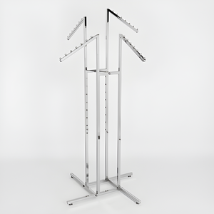 Nhà máy cung cấp trực tiếp giá rẻ Giá Kim Loại <span class=keywords><strong>4</strong></span>-cách quần áo kệ trưng bày cho treo quần áo - Product Image 2