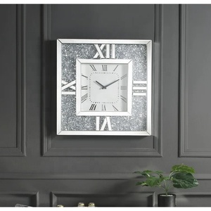 <span class=keywords><strong>Orologio</strong></span> <span class=keywords><strong>da</strong></span> <span class=keywords><strong>parete</strong></span> quadrato di lusso con diamanti schiacciati a specchio moderno per soggiorno - Product Image 2