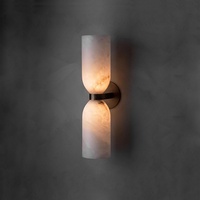 JYLIGHTING Applique murale linéaire en marbre d'albâtre espagnol et cuivre, éclairage LED de luxe, décoration intérieure, applique murale pour couloir