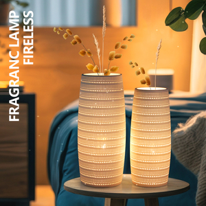 Harga pabrik keramik samping tempat tidur kamar tidur lampu malam dekorasi rumah porselen lampu malam berongga vas dan lampu meja - Product Image 2