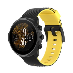 Bracelet de poignet en caoutchouc double couleur 24mm, <span class=keywords><strong>Spartan</strong></span> <span class=keywords><strong>Sport</strong></span> <span class=keywords><strong>HR</strong></span> 9 D5 pour <span class=keywords><strong>Suunto</strong></span> 7, bracelet de montre en Silicone - Product Image 2