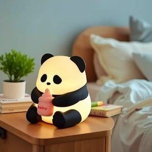 Sitting Panda Night <b>Light</b> Silicone <b>Sensor</b> Control USB Powered <b>LED</b> Eye Friendly Baby Room Decor - Product Image 3