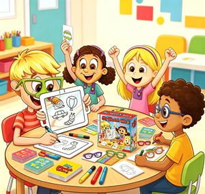 Jeu <span class=keywords><strong>de</strong></span> devinettes amusant avec dessins <span class=keywords><strong>de</strong></span> lunettes, jeu <span class=keywords><strong>de</strong></span> société interactif familial, jouet éducatif <span class=keywords><strong>de</strong></span> <span class=keywords><strong>dessin</strong></span> sur table pour enfants - Product Image 3