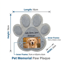 Pierre commémorative pour animaux de compagnie, cadre photo empreinte de patte, plaque de marquage funéraire en résine pour jardin, ornement souvenir personnalisé pour chien et chat