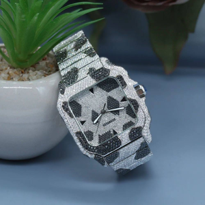 Negro blanco diamante Moissanite lujo moneda moda negocios Acero inoxidable mecánico analógico Dial reloj para hombres mujeres - Product Image 4