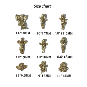 20 pz/borsa Decorazioni Unghie Barocche in Rilievo, Gioielli 3D in Resina con Perle Bianche, Charms Unghie Angelo Cupido - Product Image 6