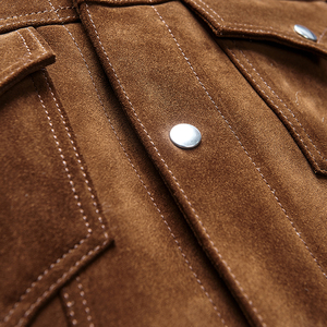NAFA Customize Best Material Premium Loose <strong>Suede</strong> Goat Skin <strong>Leather</strong> <strong>Jacket</strong> for Male Outer Wear - Product Image 5