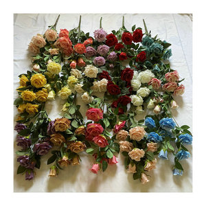 ดอกไม้ยี่ยี่ ต้นกุหลาบฟีนิกซ์ 8 หัว ดอกไม้ประดิษฐ์ ตกแต่งงานแต่งงาน ของตกแต่งภายใน - Product Image 5