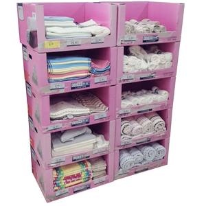 零售t恤服装店连帽衫4层货架纸板地板展示架4层货架零售店 - Product Image 1