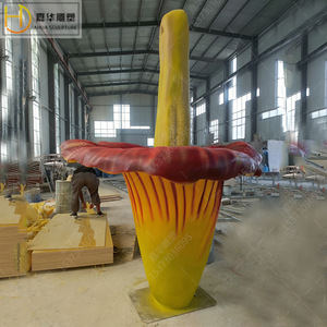 Escultura de Gloriosa de la Mañana en Fibra de Vidrio, Modelo Decorativo Grande para Exteriores, para Montar en el Suelo - Product Image 2