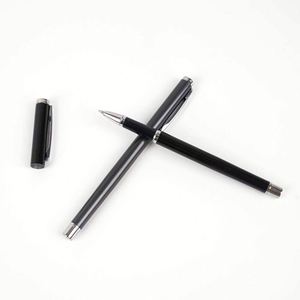 Bolígrafos de Metal con Rodillo, Negros, Elegantes, Profesionales, con Logotipo Personalizado de Lujo Ejecutivo Permanente, con Detalles en Latón - Product Image 4