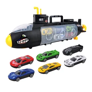 QS Atacado Brinquedo para Crianças Submarino portátil Ocean Animal Forma Modelo Liga de Plástico Mini 12pcs Metal fundido Carro Brinquedo
