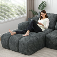 Canapé modulaire en tissu chenille 101 pouces, convertible, pour usage scolaire, sans assemblage