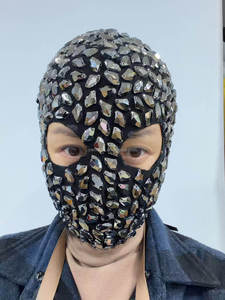<span class=keywords><strong>Masque</strong></span> HLC entièrement orné de strass, <span class=keywords><strong>masque</strong></span> scintillant en diamant, <span class=keywords><strong>masque</strong></span> intégral pour la nuit, costume de boîte de nuit, <span class=keywords><strong>masque</strong></span> de performance pour bar et fête - Product Image 4