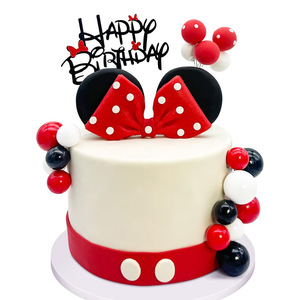 Boîte à musique artisanale en résine écologique, maison de poupée Mickey <span class=keywords><strong>Minnie</strong></span>, décoration de gâteau pour enfants pour la Saint-Valentin - Product Image 6