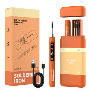 <span class=keywords><strong>Fer</strong></span> à <span class=keywords><strong>souder</strong></span> électrique sans fil USB LCD 5V <span class=keywords><strong>15W</strong></span> 180 ° C~450 ° Kit de soudage réglable avec 3 embouts pour la réparation d'électronique domestique - Product Image 1