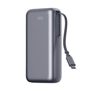 High Quality <b>Type</b>-<b>C</b> <b>Cable</b> 22.5W <b>Fast</b> <b>Charging</b> 20000mAh LED Display Power Bank with Retractable - Product Image 3