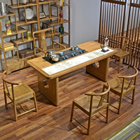Nouvelle table de bureau commerciale moderne en bois massif, ensemble table à thé, grande table de conférence, station de thé Kung Fu, poste de travail pratique pour chef