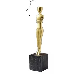 Statuette <span class=keywords><strong>Oscar</strong></span> Abstraite en Résine, Décoration de Luxe Léger et Créative pour Meuble TV, Meuble à Vin et Bureau - Product Image 2