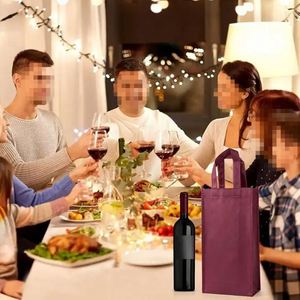 Wholesale Reusable Bottle Carrier Bag 6 Bottle Eco Wine Holder Bag Nonwoven Wine Bag With Custom Logo <b>Printed</b> - Product Image 5