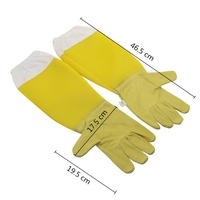 Imkerhandschuhe Gelb Belüftete Netzärmel Ziegenleder Imker-Schutzhandschuhe Anti-Bienenstich Langer Arm