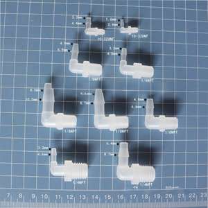 ข้อต่อสายยางทางการแพทย์แบบ PP แรงดันต่ำ พร้อมเกลียว NPT ตัวผู้ แบบตรง 90 องศา ข้อต่อแบบมีหนาม - Product Image 5