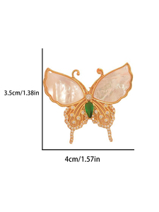 Europeu e americano popular luz luxo natural shell esmeralda borboleta broche para data decoração das mulheres - Product Image 6