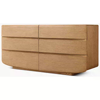 Commode en bois massif Daria R avec six tiroirs, armoire de rangement pour chambre à coucher, salon, armoire latérale