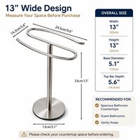 Porte-serviettes de toilette moderne autoportant en forme de S, en nickel brossé, non pliable, en acier inoxydable SUS304, résistant à la rouille