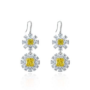 Pendientes de compromiso de plata S925 con diamantes de alto carbono de lujo, joyería de boda para mujer, joyería de regalo - Product Image 3