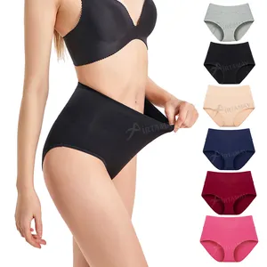 Wholesale 8 Colors High Waist Cotton Panties for Women Underwear Sexy Briefs Daily Comfortable Plus Size Girls Underwear