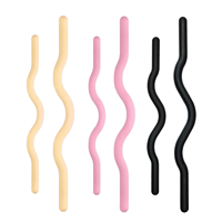 Barre de Pilates lestée ondulée multi-usage portable en silicone premium avec noyau en fonte de fer 15lb 25lb pour entraînement fitness et yoga sous marque privée