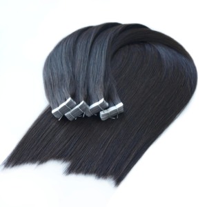 <span class=keywords><strong>Extensions</strong></span> de <span class=keywords><strong>cheveux</strong></span> humains Remy à <span class=keywords><strong>bandes</strong></span> invisibles 100% européennes couleur plus foncée trame simple compatibles permanente - Product Image 2