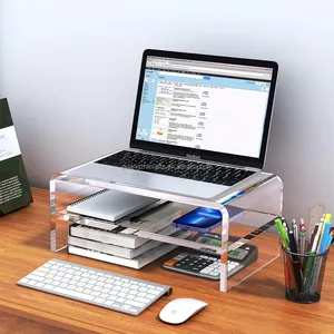 Desk Top Clear Acrylic Computer Riser Stand U Shaped Acrylic Printer Stand